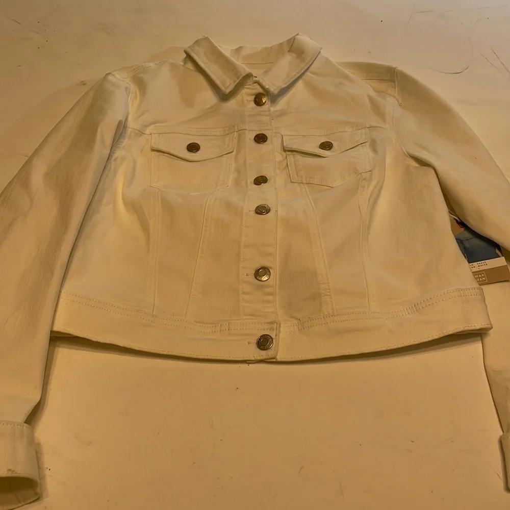 Wax Jean White Denim Jacket Plus 1xl NWT - Picture 2 of 9